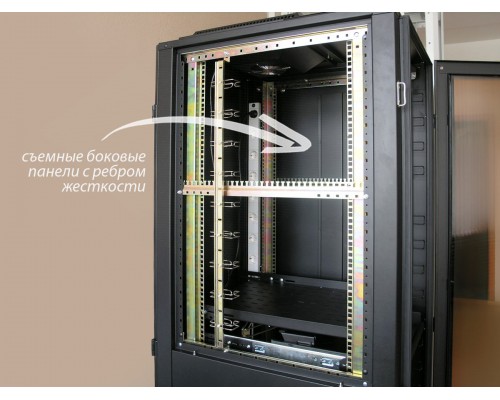 Шкаф телекоммуникационный напольный 19 42U со стеклянной дверью 2.860.42-12