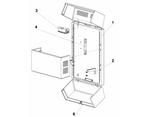 Шкаф настенный 19" SmartLine 520×220×1020